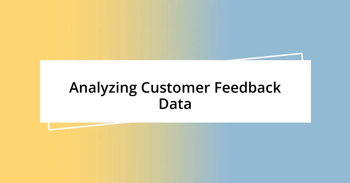 Analyzing Customer Feedback Data