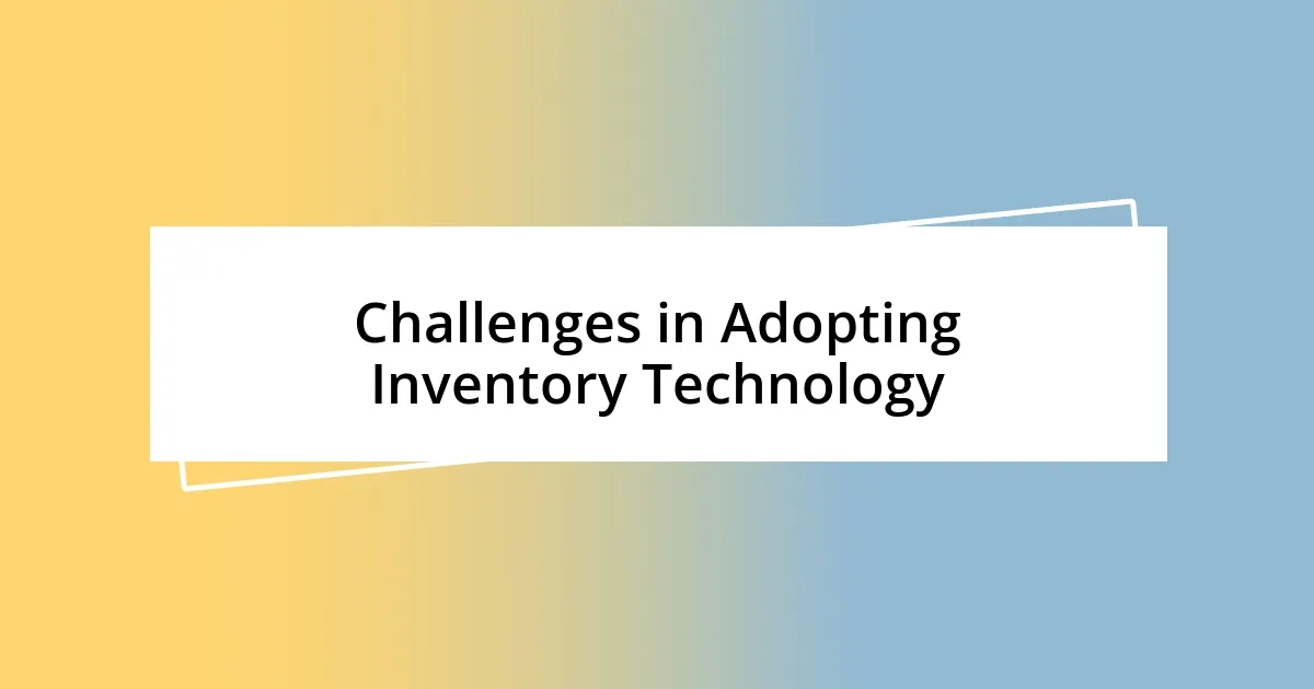 Challenges in Adopting Inventory Technology