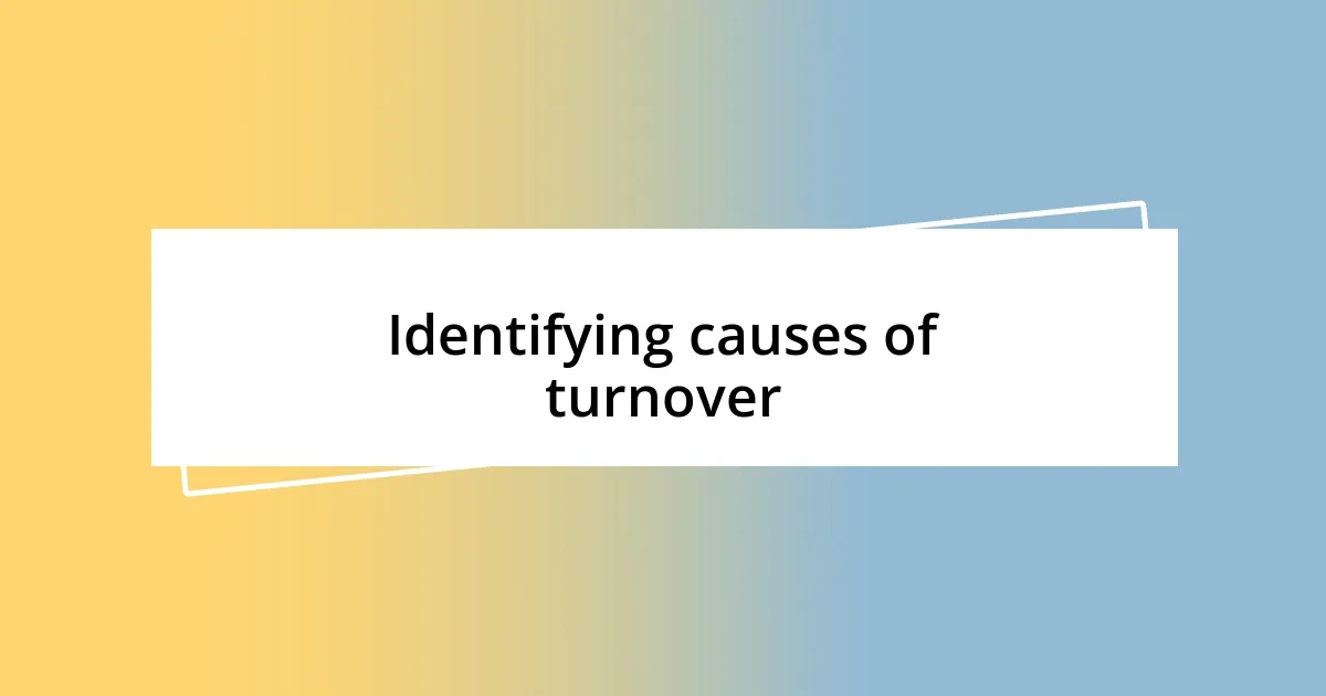 Identifying causes of turnover